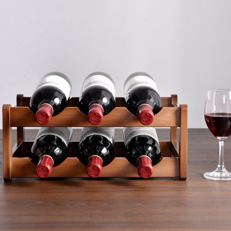 Modern Tabletop Wine Rack Solid Wood Wine Bottle Rack for Living Room