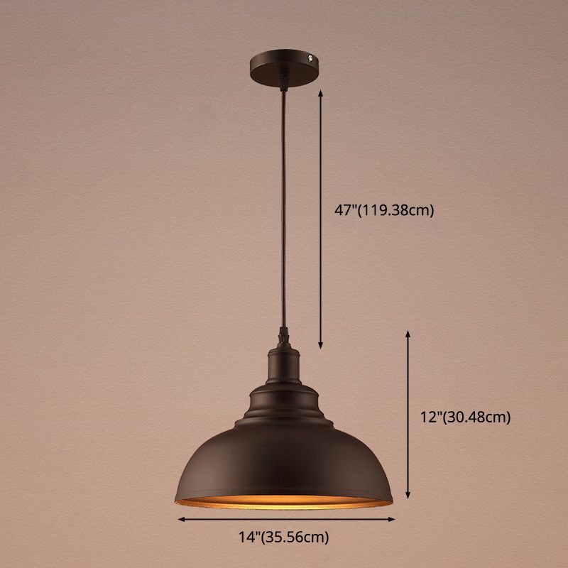 Bol vintage luminaire d'éclairage métal plafonnier plafond plafond avec teinte peinte