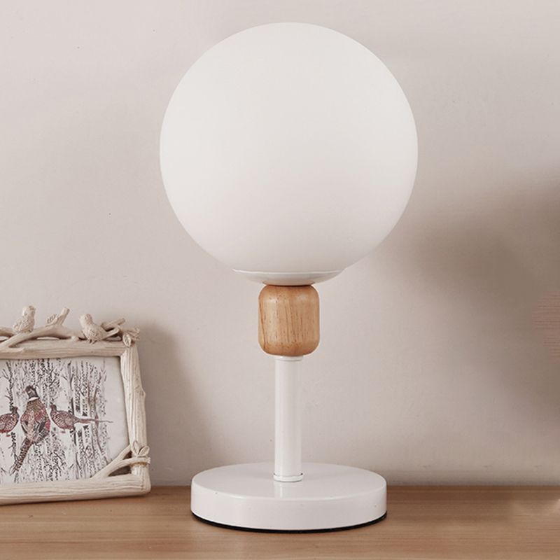 Modern Style Spherical Shape Night Table Lamp Glass 1 Light Table Light