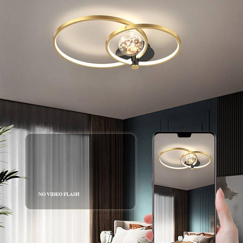 Circle Semi Flush Mount Light Fixture Acrylic Modern Flush Mount Ceiling Light Fixtures for Bedroom