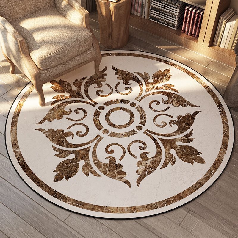 Olden Decoration Rug Multi Color Flower Printed Area Carpet Polyster Non-Slip Backing Stain-Resistant Indoor Rug