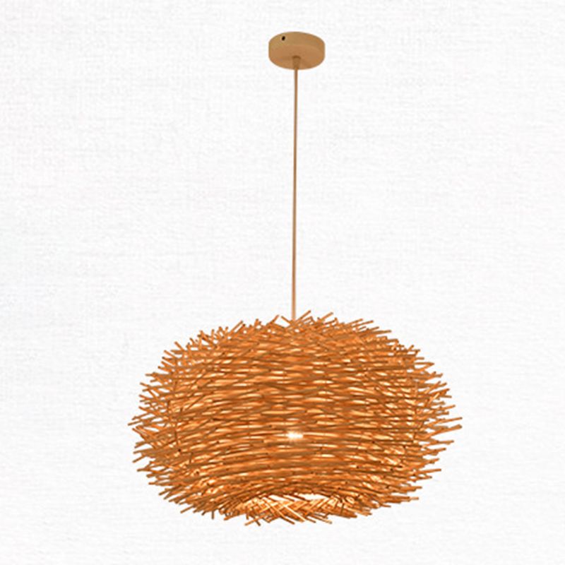 Bird's Nest Creative Creative Hanging Light Style Asian Stile Simplicità Bamboo Se in terapia con un filo sospeso da 39,3 "