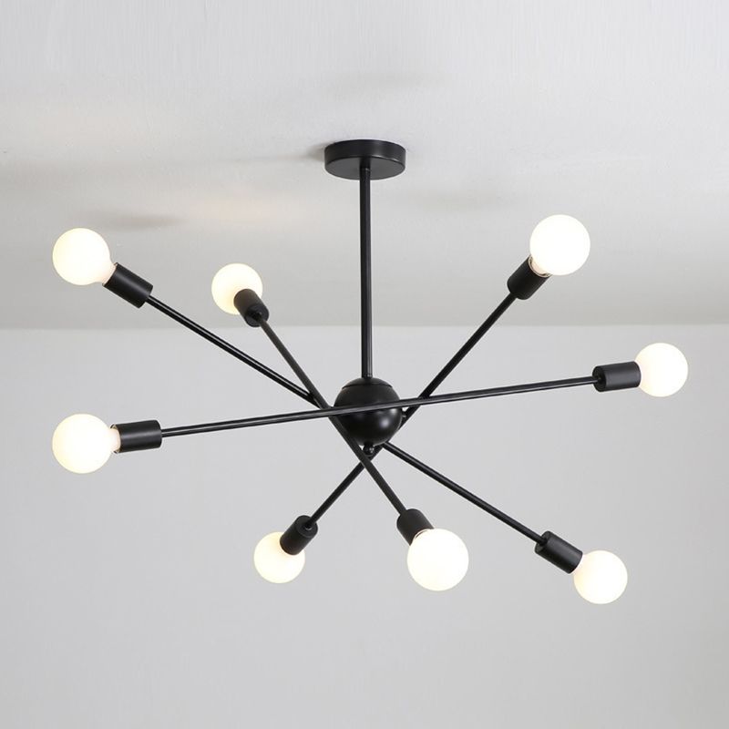 Molecular Styling Metal Ceiling Light Open Bulb Design Geometric Lines Lighting Fixture