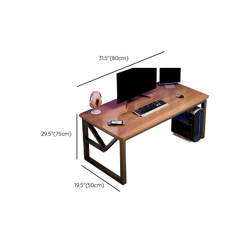 Wooden Office Desk Antique Finish Modern Computer Desk with Metal Legs