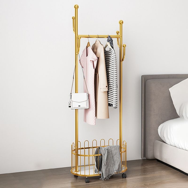 Metal Coat Hanger Entry Hall Tree Storage Bench and Hooks Coat Rack