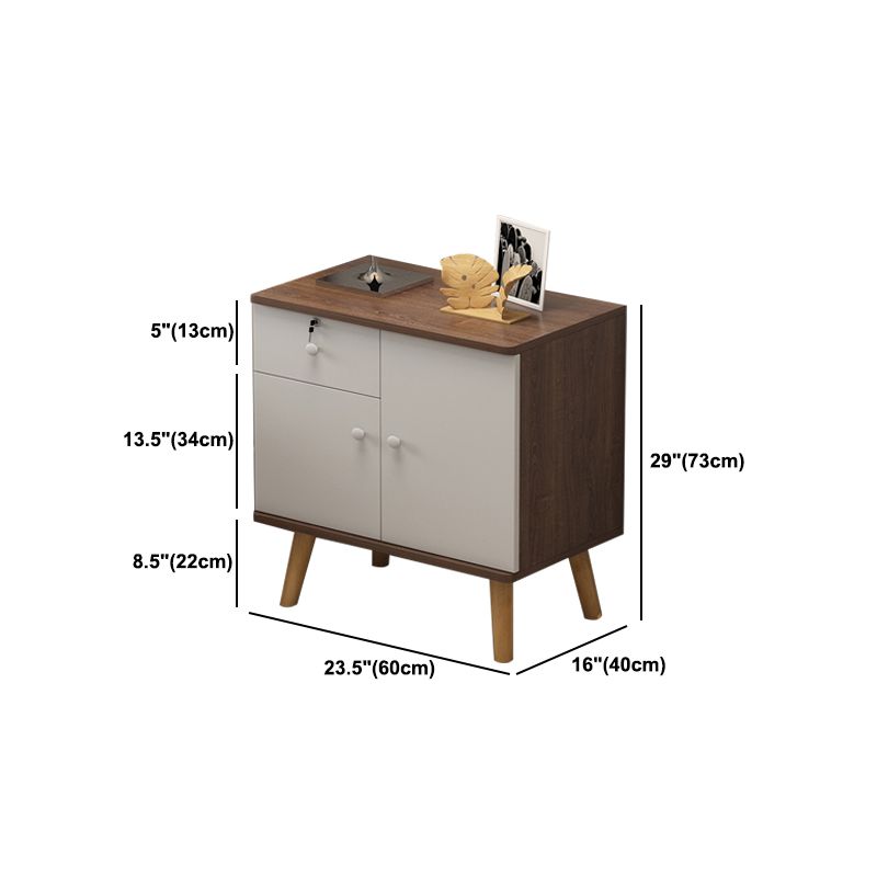 21.6"/28.7" Tall Wooden Nightstand Modern Night Stand With Drawers and Cabinets