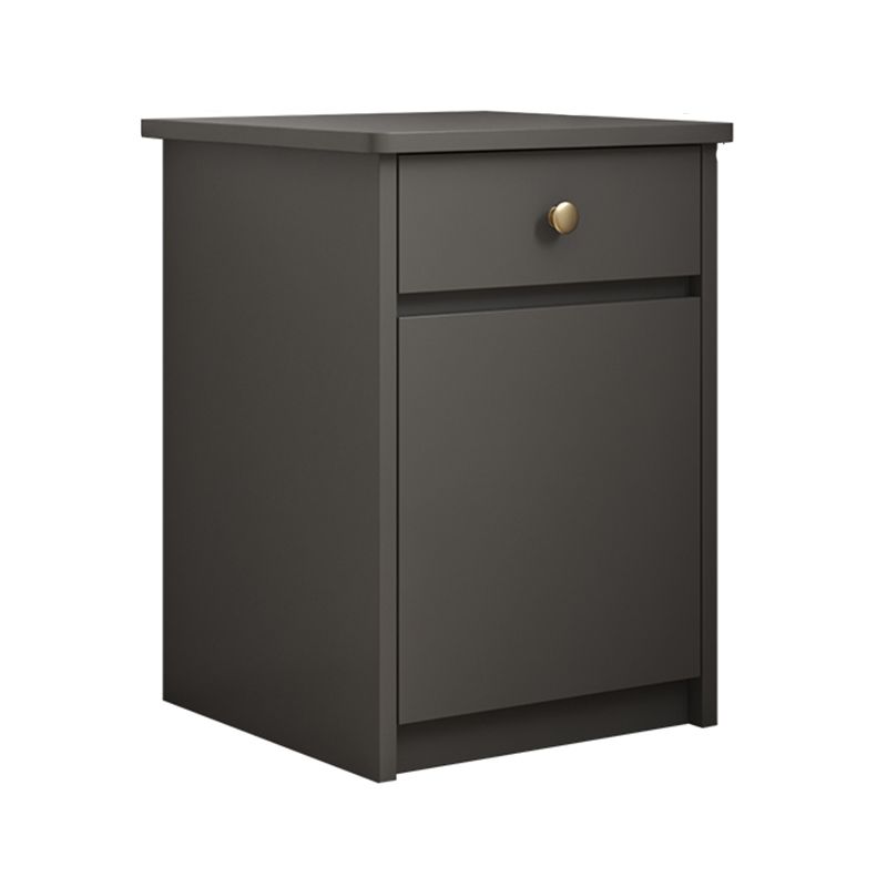 22" H Modern Bedside Cabinet Imitation Wood 1-Door 1-Drawer Nightstand