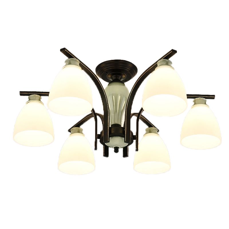 Modern Style Dome Shape Flush Mount Glass Ceiling Light for Living Room