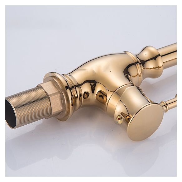 Traditional Bar Faucet 1-Handle with Supply Lines Kitchen Faucet in Gold