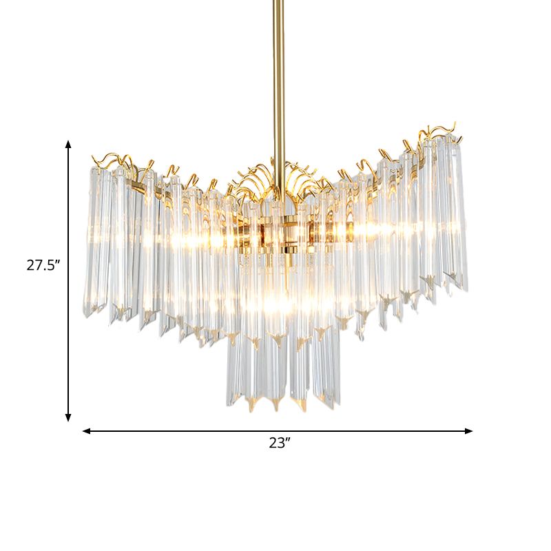 Flower Crystal Chandelier Lamp Modern 3 Heads Gold Suspension Light for Dining Room