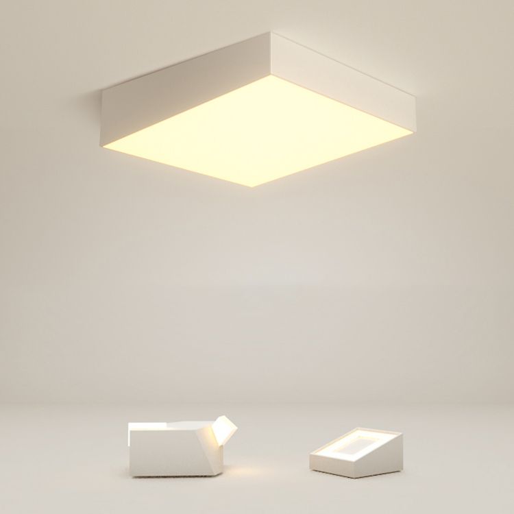 Lámpara de techo LED de estilo moderno con iluminación empotrada geométrica de metal en blanco