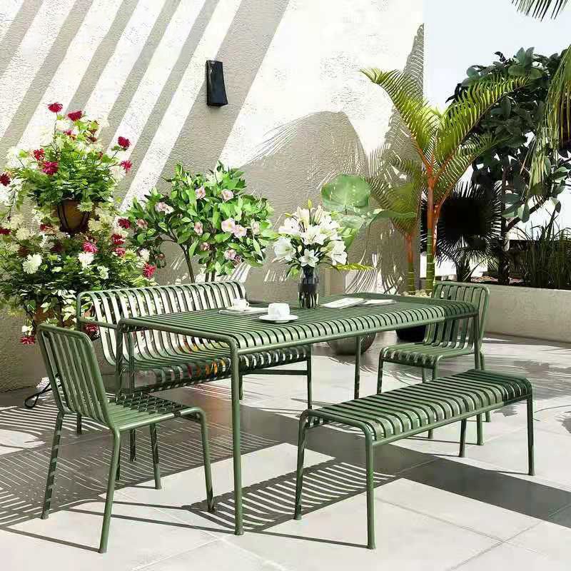 Modern Style Iron Courtyard Table Waterproof Geometric Table