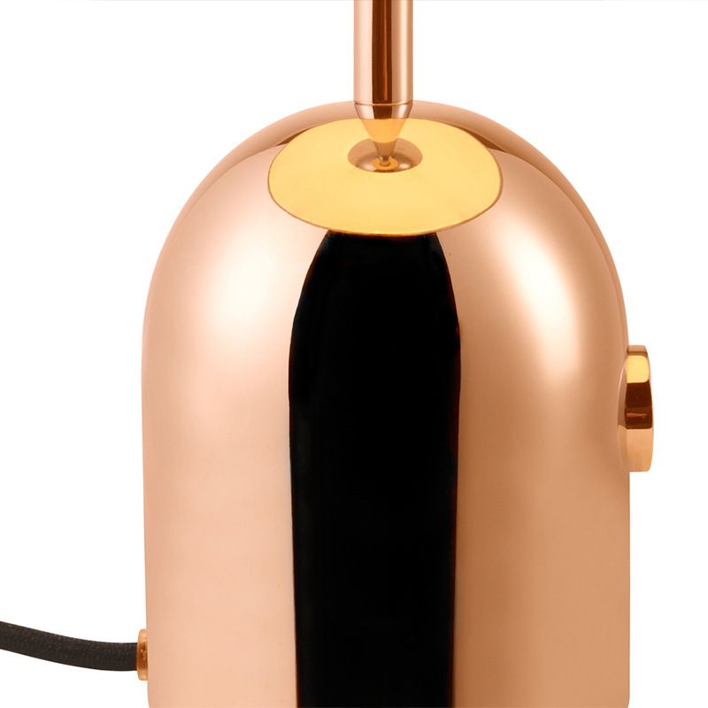 1-Head Dining Room Night Lamp Simple Copper Table Light with Dome Metal Shade