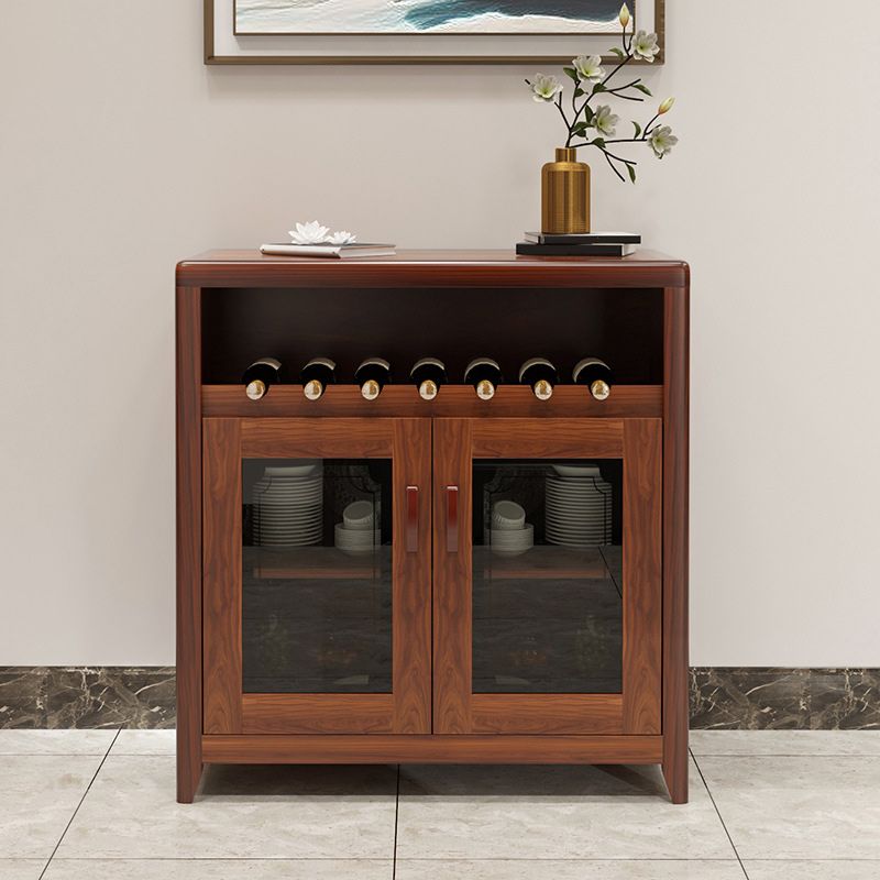 Modern Sideboard in Brown Solid Wood DIning Sideboard with Doors