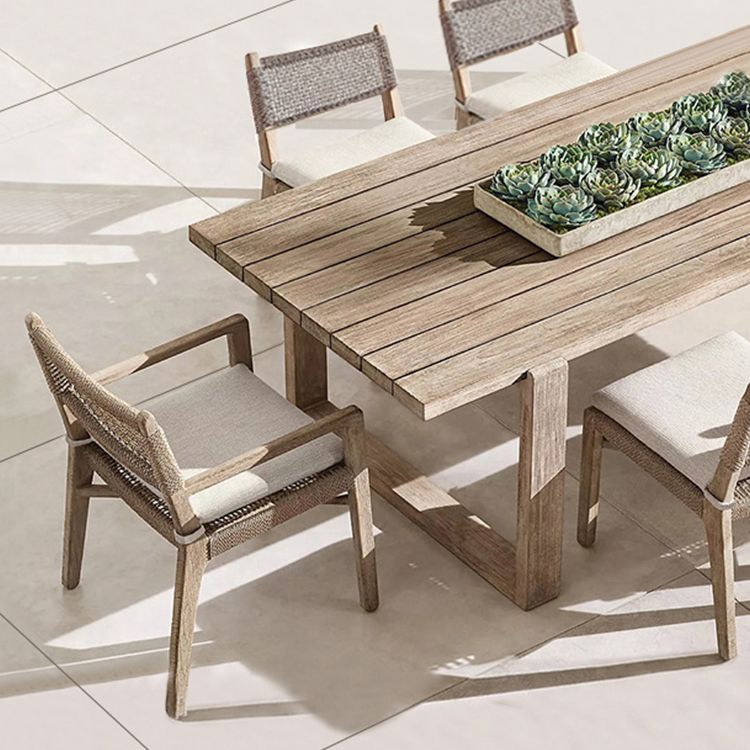 Contemporary Teak Wood Dining Table Outdoor Rectangle Coffee Table