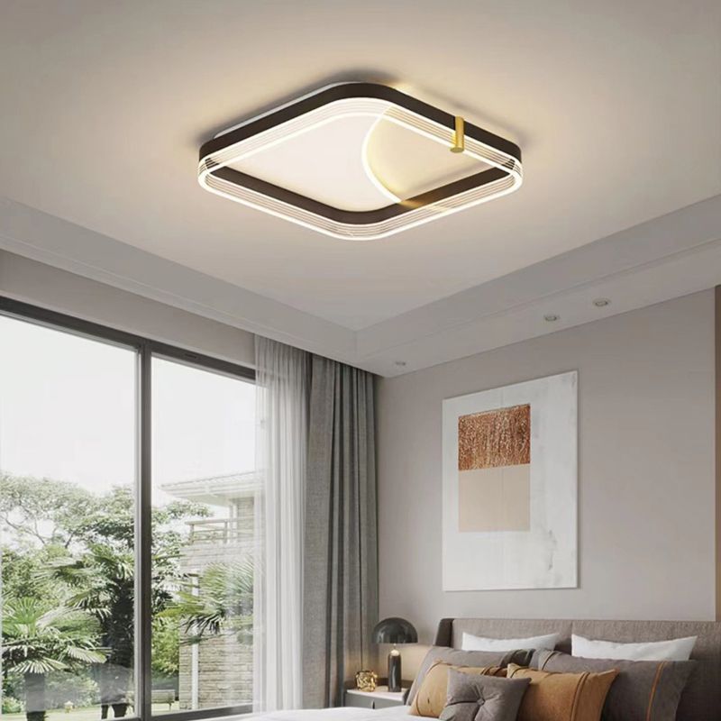 LED Modern Ceiling Light Black Flush Mount Lighting for Hallway