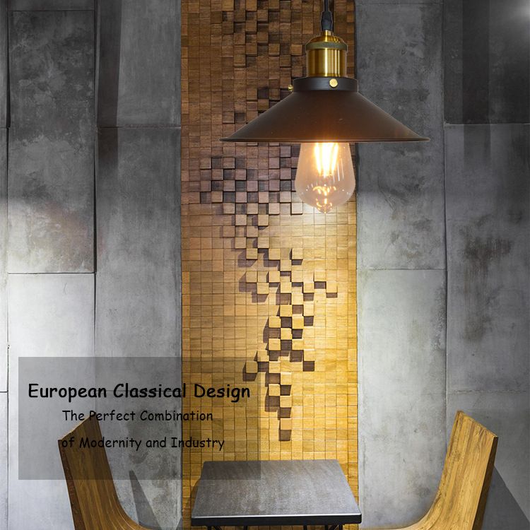 1-Light Cone Shade Pendant Lamp, Contemporary Industrial Metal Hanging Light for Restaurant