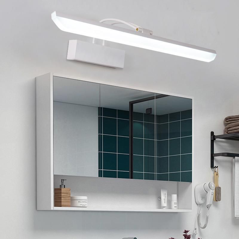 Linear Wall Light Fixture Modern Metal Single Light LED Mirror Light for Bathroom