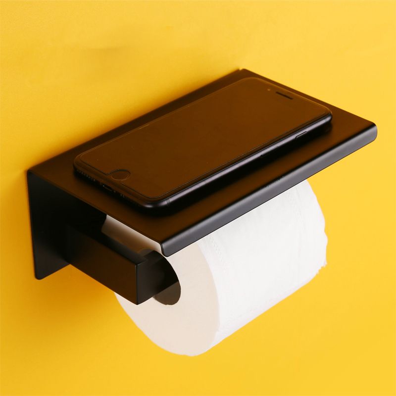 Modern Black Bathroom Accessory Kit with Bath Shelf and Soap Dish