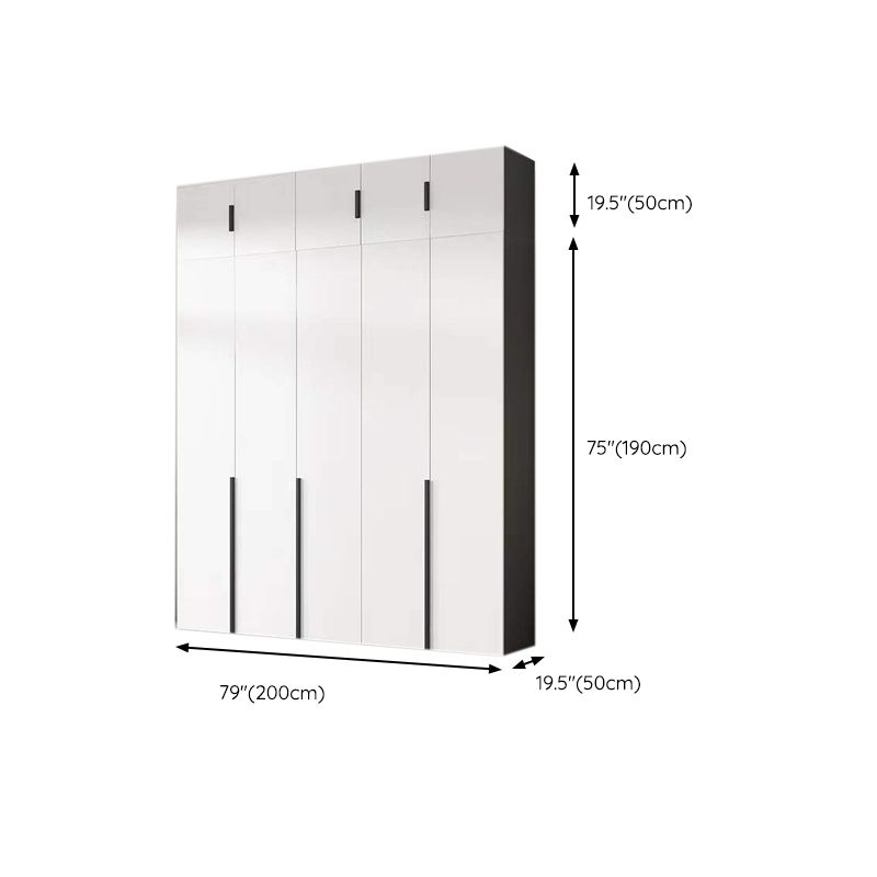 Artificial Wood Coat Locker White Kids Closet with Sliding Barn Door