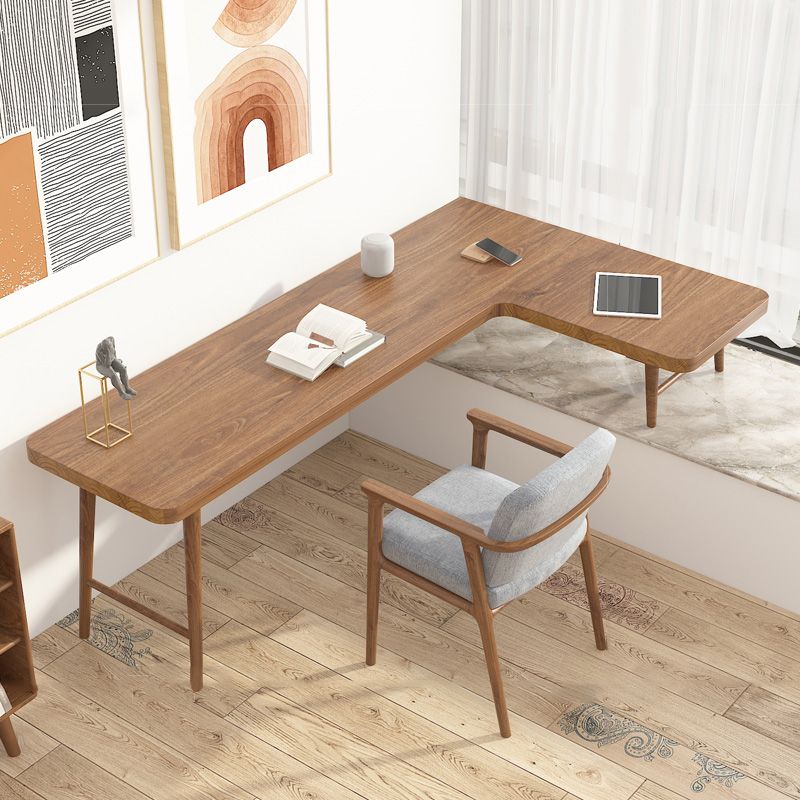 Industrial Pine Wood Office Desk L-Shape Writing Desk for Bedroom