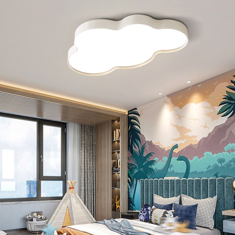 Modern Style Cloud Shape Flush Mount Acrylic 1-Light Ceiling Light for Bedroom