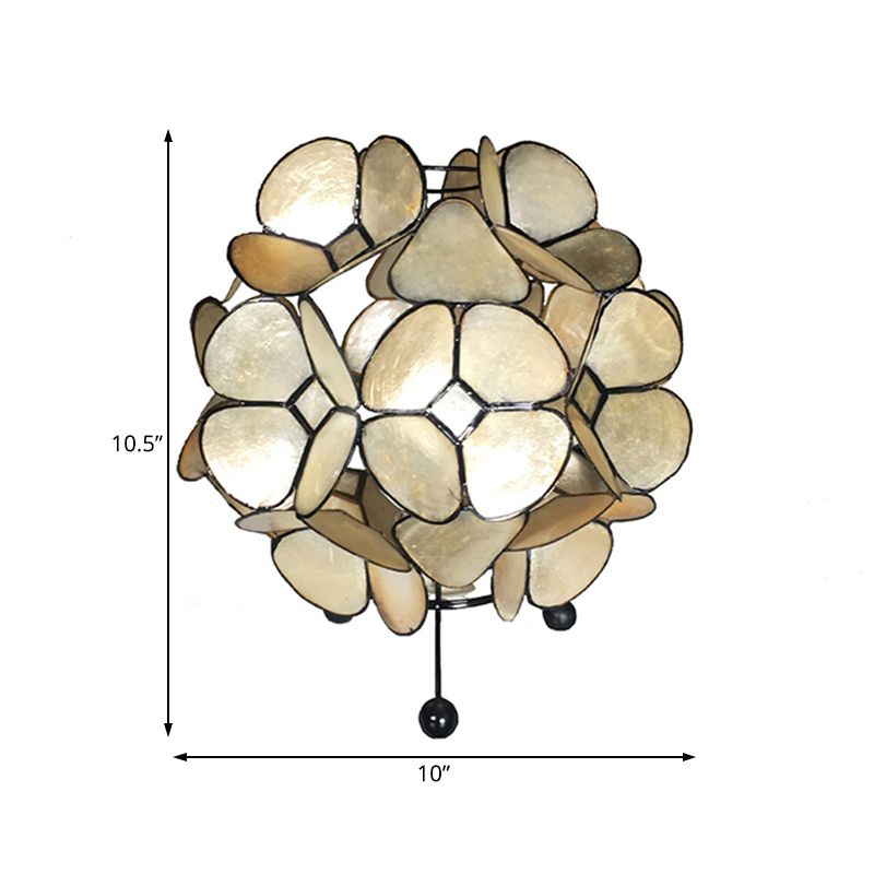 1 Livre de lecture de chambre à coucher légère avec un éclairage de tâche d'or de l'absence d'or de coquille naturelle Globe