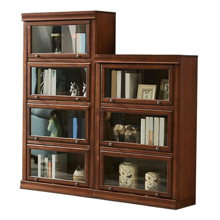 Wooden Closed Back Standard Bookcase Contemporary Cabinet Included Bookshelf