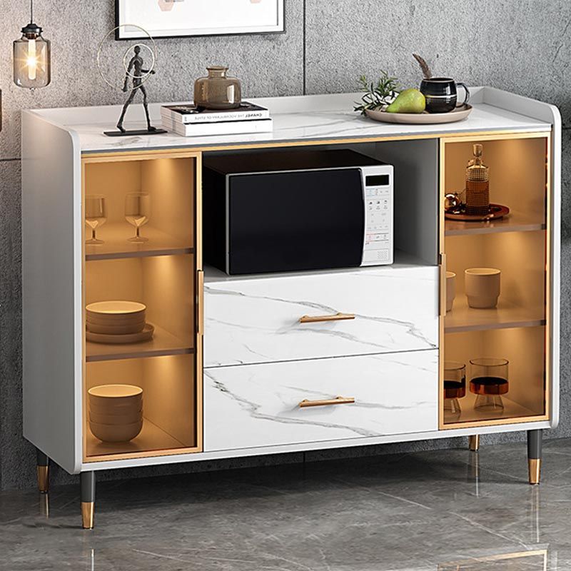 Contemporary Side Board Glass Door Sideboard for Dining Room