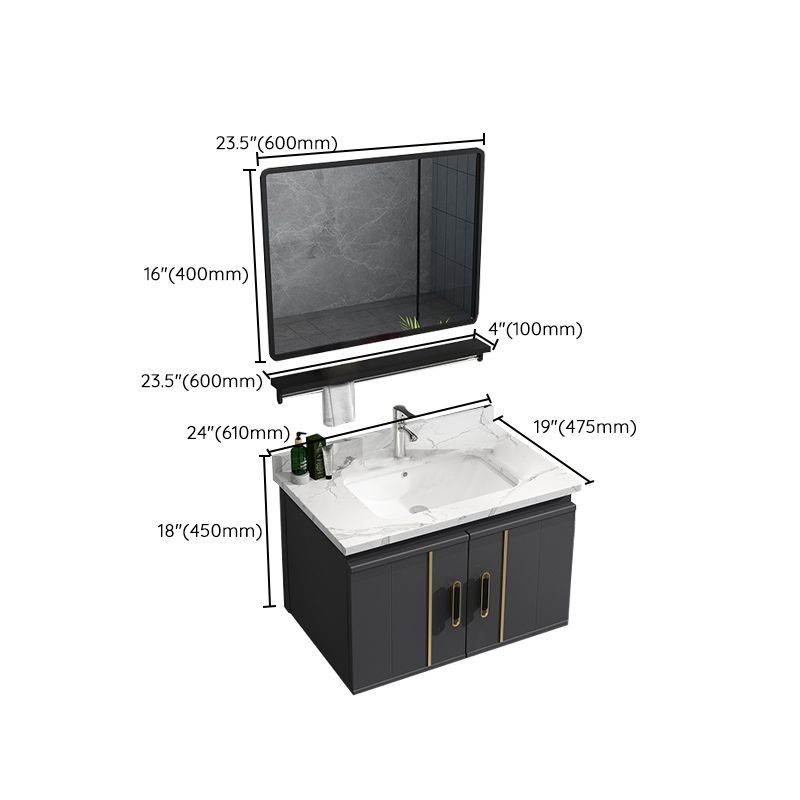 Modern Bathroom Vanity Set Wall Mount Bathroom Sink Vanity with Mirror