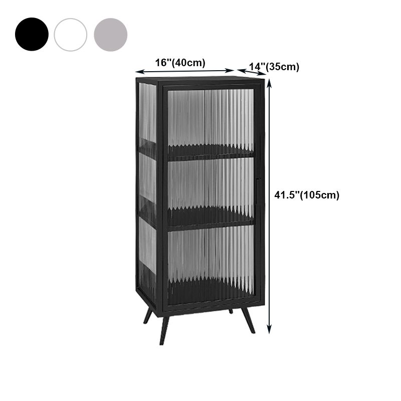 Glass Door Iron Sideboard Modern Server Cabinet with Storage for Kitchen Dining Room