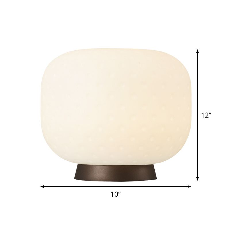 1 Head Living Room Table Lighting Modernism White Night Lamp with Drum Acrylic Shade