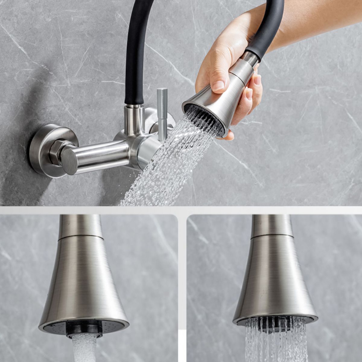 Modern Universal Tube Single Handle Kitchen Faucet Wall Mounted Faucet