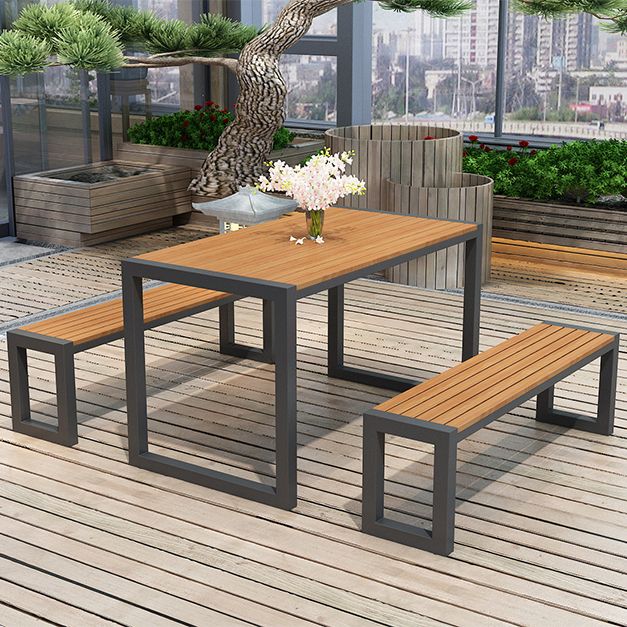 Industrial 1/3 Pieces Dining Set Reclaimed Wood Dining Table Set for Outdoor