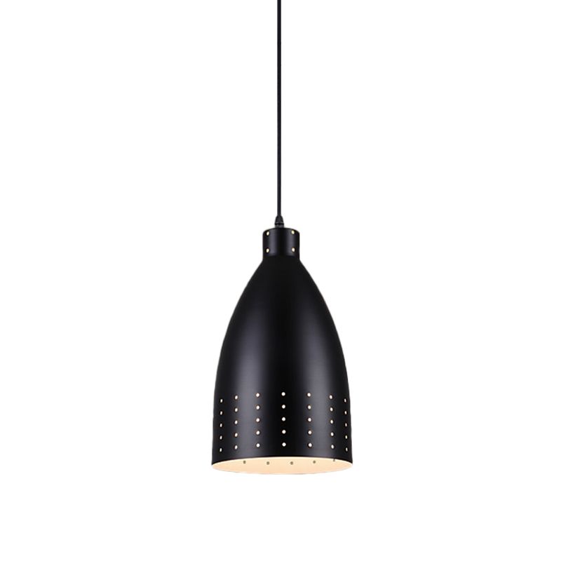 Lampada a ciondolo a cupola incisa nera Alluminio 6.5 "/9"/12 "1 sala da pranzo leggera giù per l'illuminazione