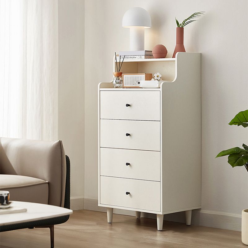 Modern White Cabinet Soft Close Drawers Wood Accent Chests with Drawer