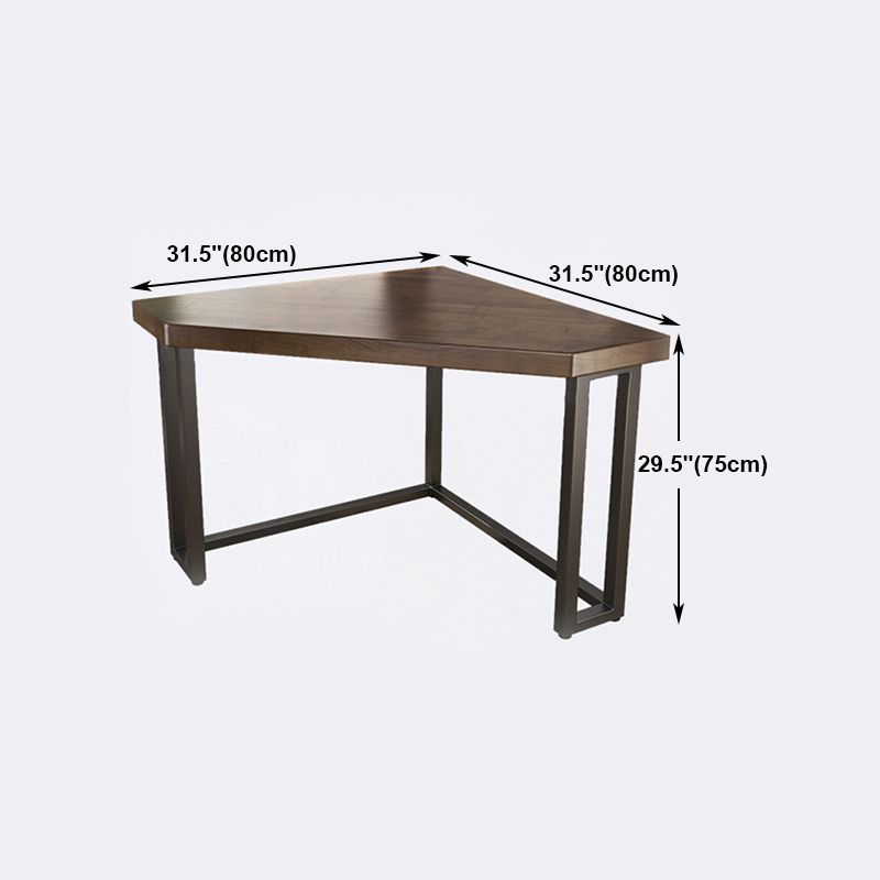 Corner Table Modern Style Solid Wood Top Black Metal Table Legs for Bedroom