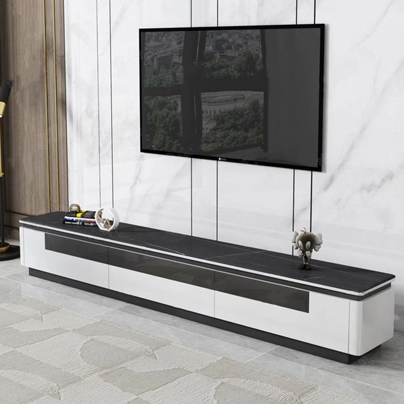 Modern TV Stand with 3 Drawers TV Stand in Black/White Fit TVs for up to 15.75"