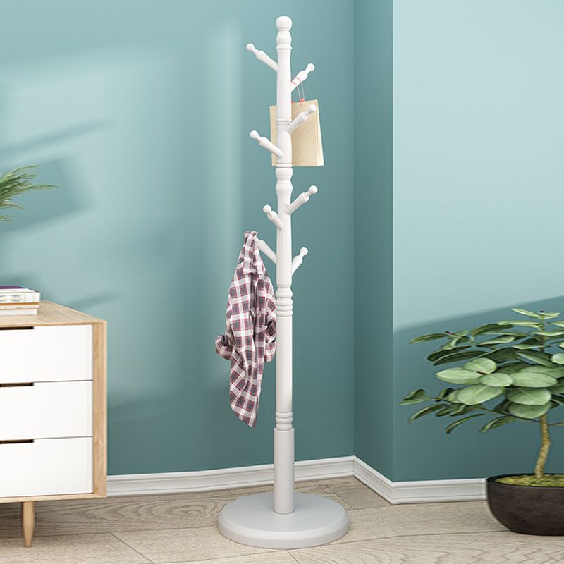 Contemporary Hall Tree with Hooks Hall Stand in Engineered Wood Coat Rack