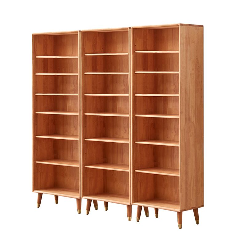 Wooden Standard Bookcase Scandinavian Closed Back Bookshelf with Shelves