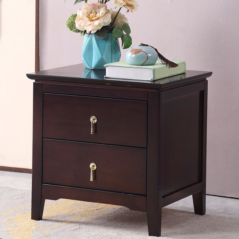 Drawer Storage Traditional Accent Table Nightstand Antique Finish Bed Nightstand