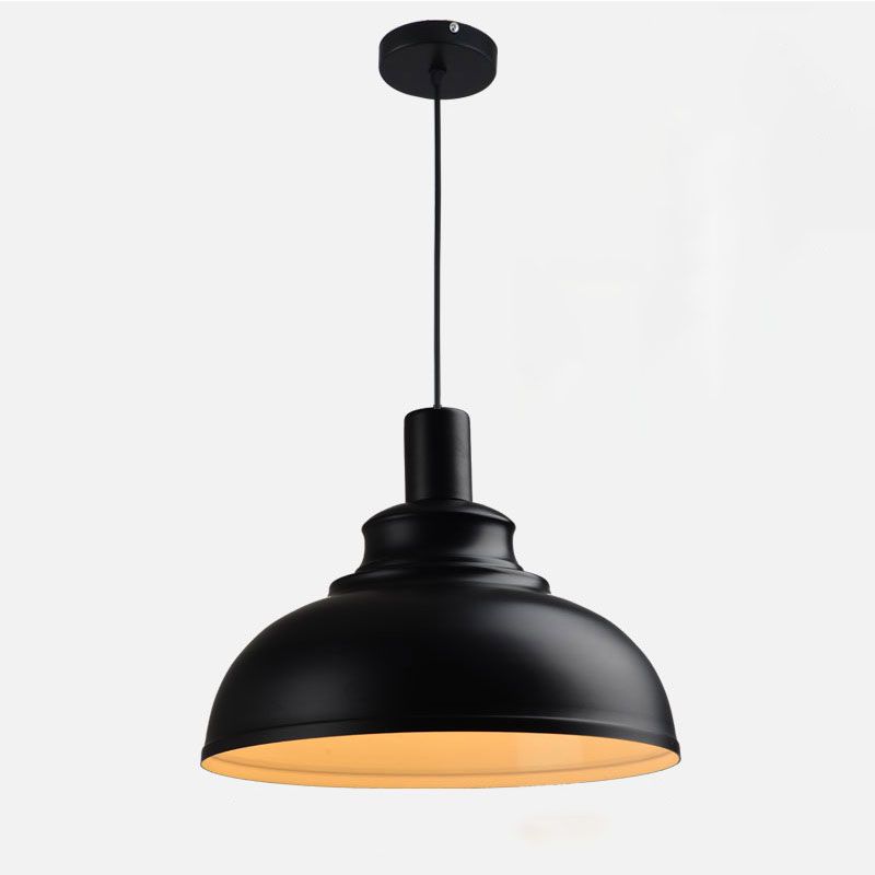 Black/Dark Brown Industrial Hanging Lamps with Dome Shade for Kitchen Restaurant