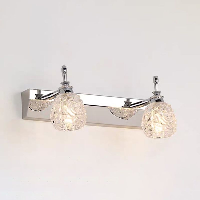 Luz de espejo de maquillaje simple Nordic Nordic Moderia baño de vidrio de vidrio Mirador de lámpara de espejo de sombra