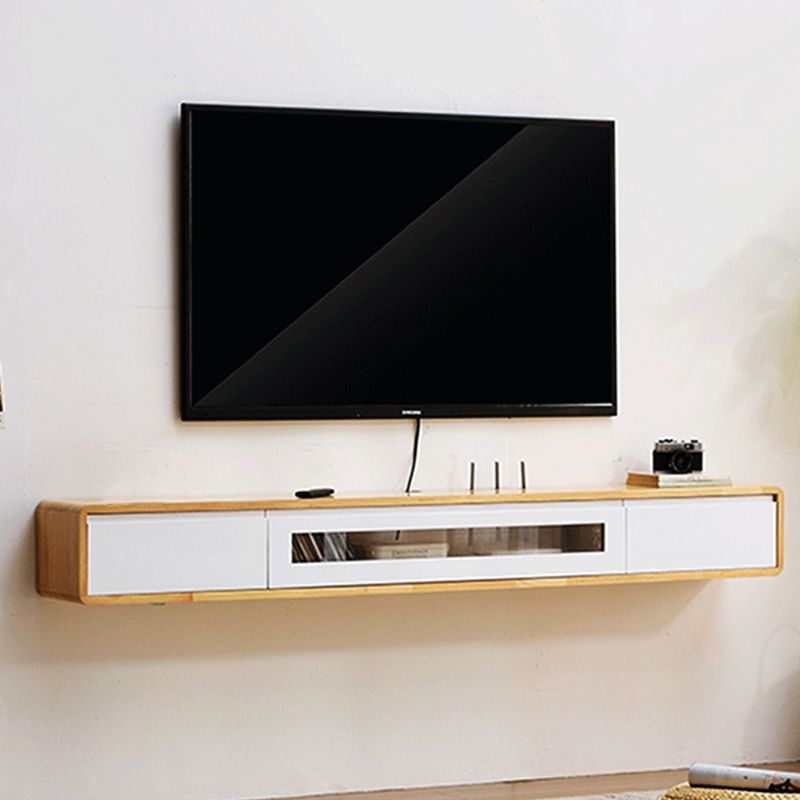 Contemporary TV Stand , Solid Wood TV Console with Drawers and Cabinet