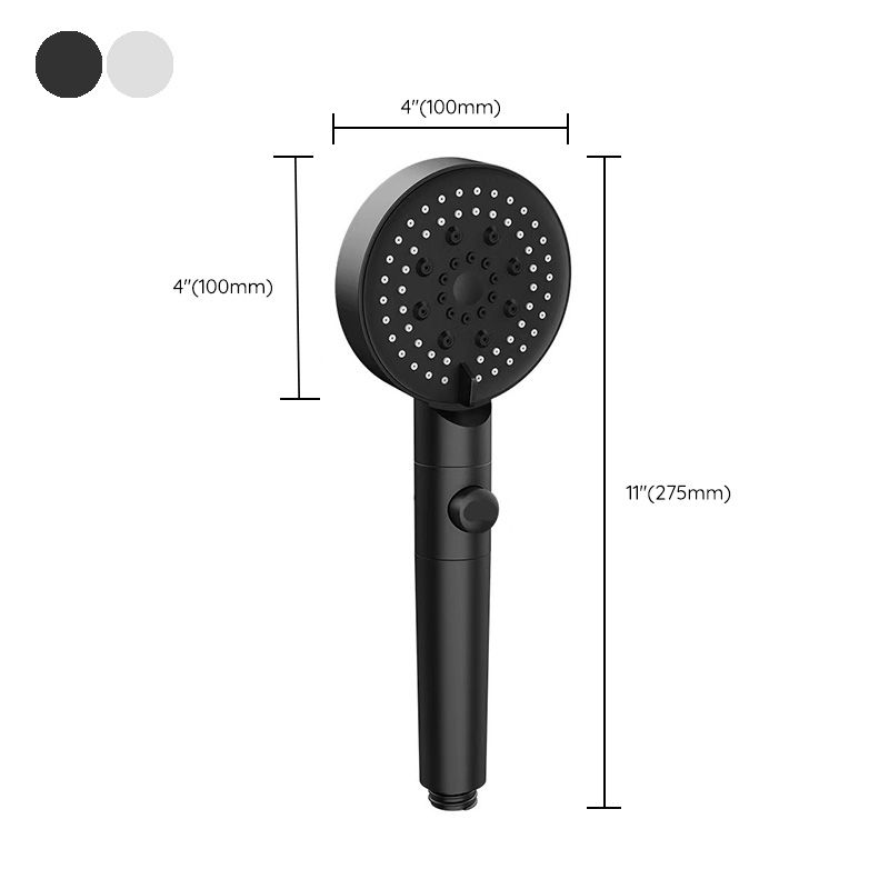 Round Handheld Shower Head Plastic Adjustable Spray Pattern Spray Head for Home