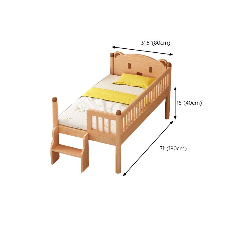 Scandinavian Solid Wood Nursery Bed Guardrail Rectangle Baby Crib