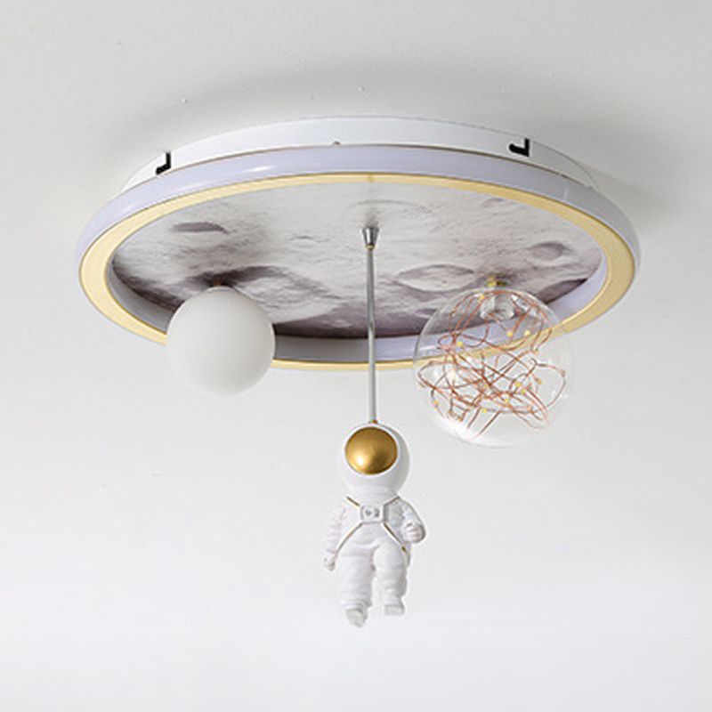 LED Modern Metal Flush Mount Ball Shape Ceiling Light with Acrylic Shade for Living Room