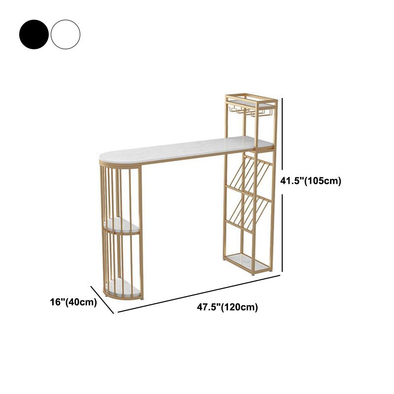 Light Luxury Style Bar Table 42-inch Height Artificial Marble Bistro Table