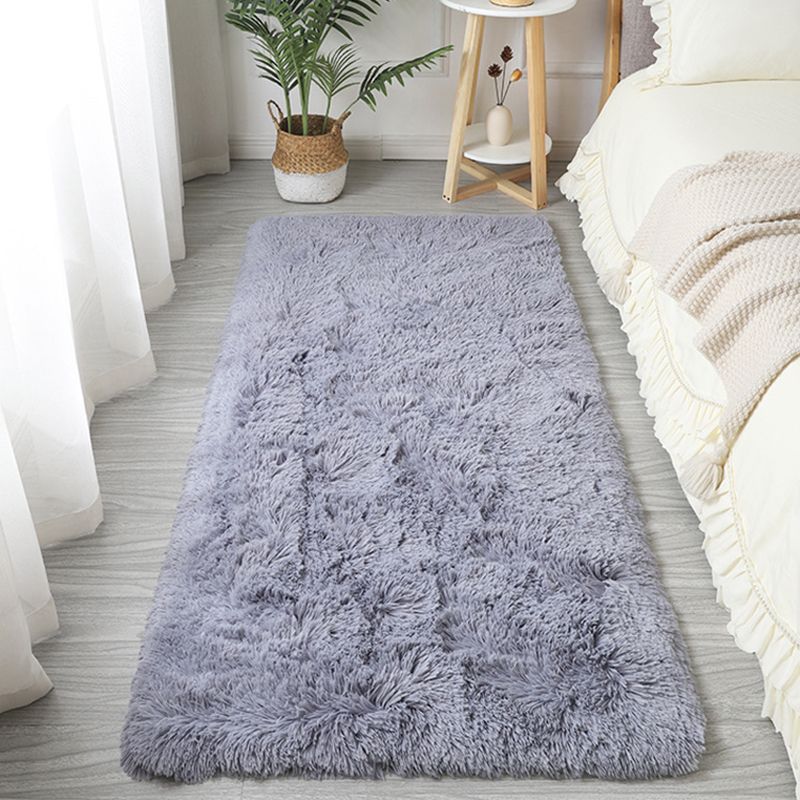 Simplicity Shag Carpet Modern Solid color Carpet Polyester Shag Rug with Non-Slip Backing