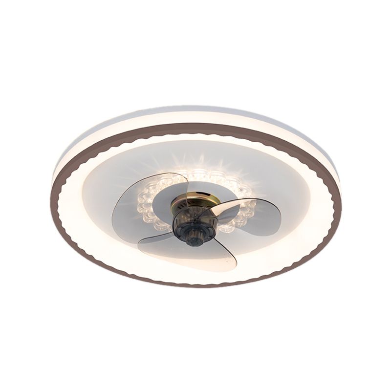 Metal Round Shape Ceiling Fans Modern Style Single Light Ceiling Fan Fixtures